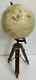 Antique Globe With Wooden Tripod Stand Vintage Nautical Table Decor Atlas