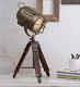 Antique Handmade Table Spot Light Tripod Stand Vintage Searchlight Home Decor
