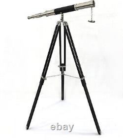 Antique Marine Brass Telescope Vintage Black Tripod Standing Telescopes Nautical