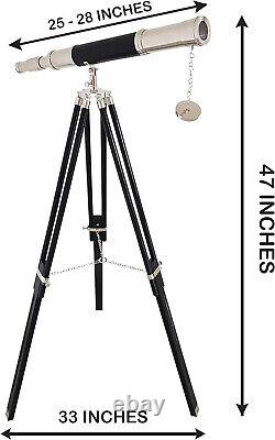 Antique Marine Brass Telescope Vintage Black Tripod Standing Telescopes Nautical