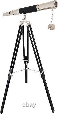 Antique Marine Brass Telescope Vintage Black Tripod Standing Telescopes Nautical