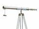 Antique Nautical Brass Telescope With Wooden Tripod Stand 39 Inch Maritime Decor