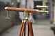 Antique Nautical Floor Brass 39 Inch Telescope With Wooden Tripod Stand Handmade