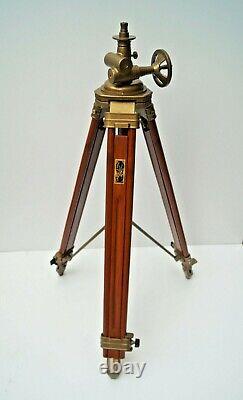 Antique Royal Vintage Style Wooden Tripod Stand Floor Lamp Home Decor