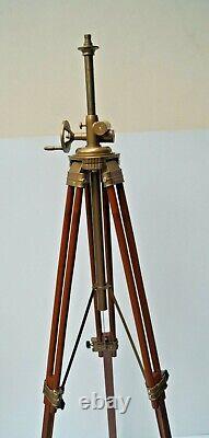 Antique Royal Vintage Style Wooden Tripod Stand Floor Lamp Home Decor