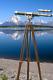 Antique Style Working Natural Wooden Tripod Standing 39 Inch Double Barrel Gift