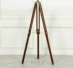 Antique Style Working Natural Wooden Tripod Standing 39 Inch Double Barrel Gift