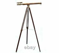 Antique Stylish Tripod Stand Brown Working Telescope Vintage Finished Handmade