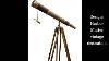 Antique Telescope Nautical Decor Wooden Adjustable Tripod