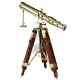 Antique Telescope With Wooden Tripod Vintage Nautical Decorative Gift Solid Brass