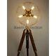 Antique Tripod 5 Light Floor Lamp With Morden Looks Adjustable Wooden Tripod