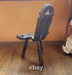 Antique Tripod Wooden Birthing Chair
