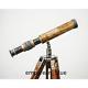 Antique Vintage 10 Telescope With Wooden Tripod Adjustable Stand