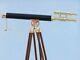 Antique Vintage Brass Floor Standing Telescope With Tripod Stand Christmas Gift