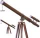Antique Vintage Brass Telescope 18 Wooden Tripod Us Navy Marine Collectible