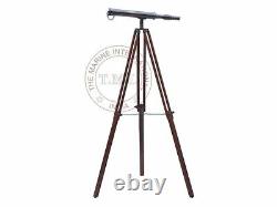 Antique Vintage Brass Telescope With Wooden Tripod Stand For Gift Item 18 Inch