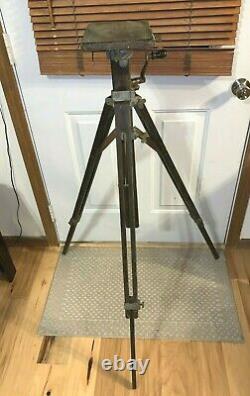 Antique Vintage Large Format Camera Wood Tilt Head Adjustable TRIPOD AGFA ANSCO