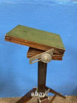 Antique Vintage Large Format Camera Wood Tilt Head Adjustable Tripod. Nice