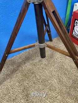 Antique Vintage Large Format Camera Wood Tilt Head Adjustable Tripod. Nice