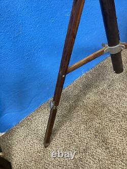 Antique Vintage Large Format Camera Wood Tilt Head Adjustable Tripod. Nice