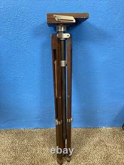 Antique Vintage Large Format Camera Wood Tilt Head Adjustable Tripod. Nice