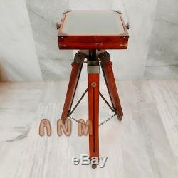 Antique Vintage Style Folding Camera With Wooden Tripod Home Decorative Item