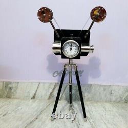 Antique Vintage Style Projector Camera With Clock Wooden Tripod Stand Home Decor