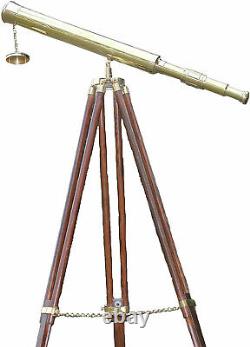 Antique Vintage Telescope Nautical Solid Brass Telescope With Wooden Tripod