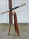Antique Vintage Telescope With Wooden Tripod Stand