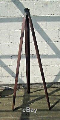Antique Vintage Wooden & Brass Large Surveyors Theodolite Tripod ideal lamp