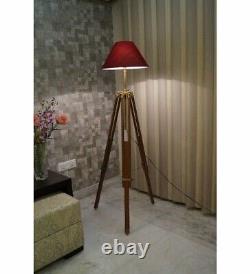 Antique Vintage Wooden Polish Floor Lamp Tripod Home decor item