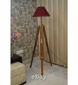 Antique Vintage Wooden Polish Floor Lamp Tripod Home decor item