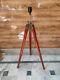 Antique Vintage Wooden Tripod, Nautical Floor Lamp, Adjustable Tripod Shade Lamp