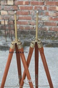 Antique Vintage Wooden Tripod Stand For Floor lamp Home Decor Item Set of 2 pcs