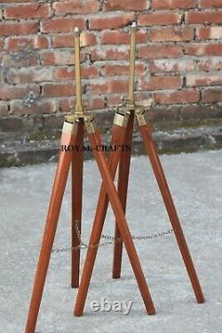 Antique Vintage Wooden Tripod Stand For Floor lamp Home Decor Item Set of 2 pcs