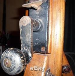 Antique Vtg Hand Crank Wood Adjustable Tripod FDK Camera Floor Lamp NICE Rare
