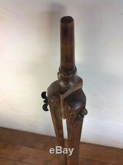 Antique Wooden Camera tripod Vintage spotlight stand floor standing light old