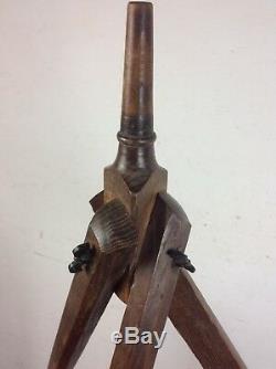 Antique Wooden Camera tripod Vintage spotlight stand floor standing light old