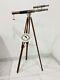 Antique Wooden Tripod Standing 39 Black & Brown Working Double Barrel Gift