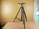 Antique Wooden And Brass Camera Tripod Adjustable Telescoping 3 Leg Vintage Wood