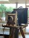 Antique Large Format 8x10 Camera, Lm2-w8, Wooden Tripod, Plate Holders, Vintage