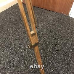 Antique vintage telescopic wooden oak camera tripod