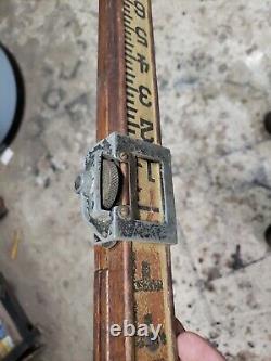 BUFF Vintage Wood Surveyors Elevation Grading POLE Approximately 13' 3