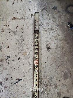 BUFF Vintage Wood Surveyors Elevation Grading POLE Approximately 13' 3