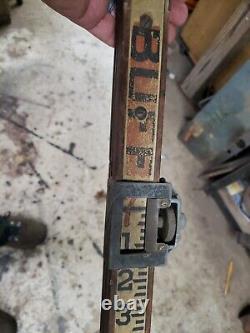 BUFF Vintage Wood Surveyors Elevation Grading POLE Approximately 13' 3