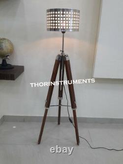 Beautiful Wooden Tripod Vintage Looks Lighting Stand Floor Lamp Light