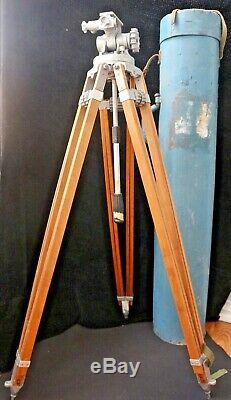 Best Professional Jr. Vintage WOODEN TRIPOD, Knurled Knobs, Head & Case