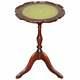 Bevan Funell Charming Green Leather Vintage Mahogany Tripod Lamp Side End Table