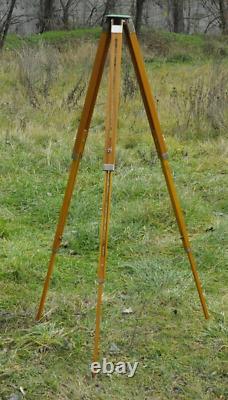 Big Soviet Wooden Tripod Sliding Tripod Telescopic for Camera Vintage