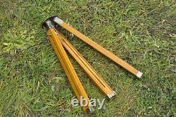 Big Soviet Wooden Tripod Sliding Tripod Telescopic for Camera Vintage